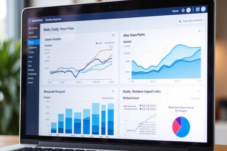 Grafici e diagrammi che rappresentano l'analisi dei dati su uno schermo
