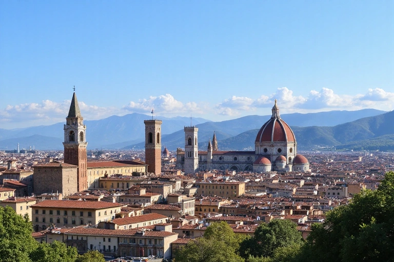 Vista panoramica del centro storico di Firenze con il Duomo, simbolo della città e della legge italiana